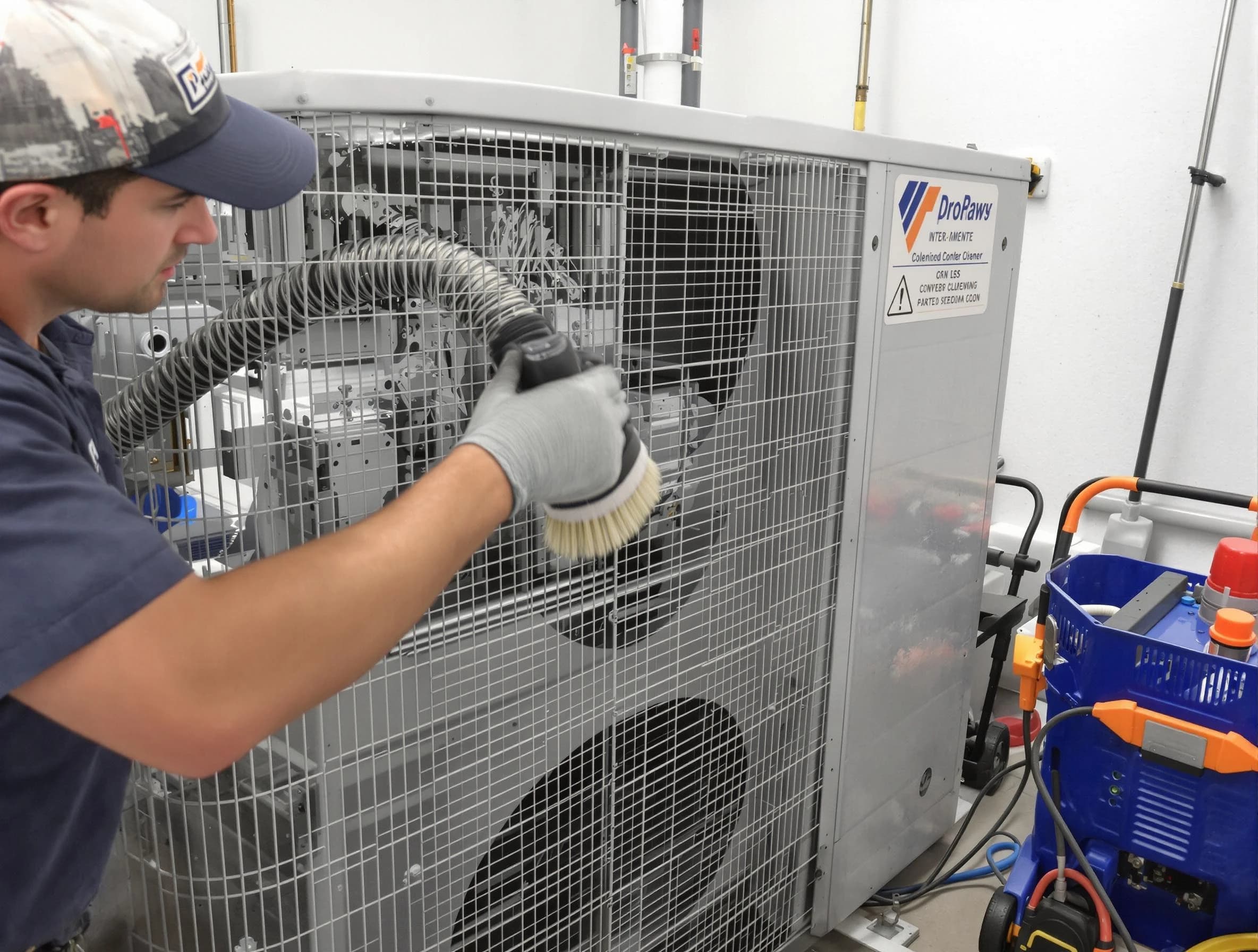 Roy Air Duct Cleaning specialist performing precision AC coil cleaning for improved system performance in Roy