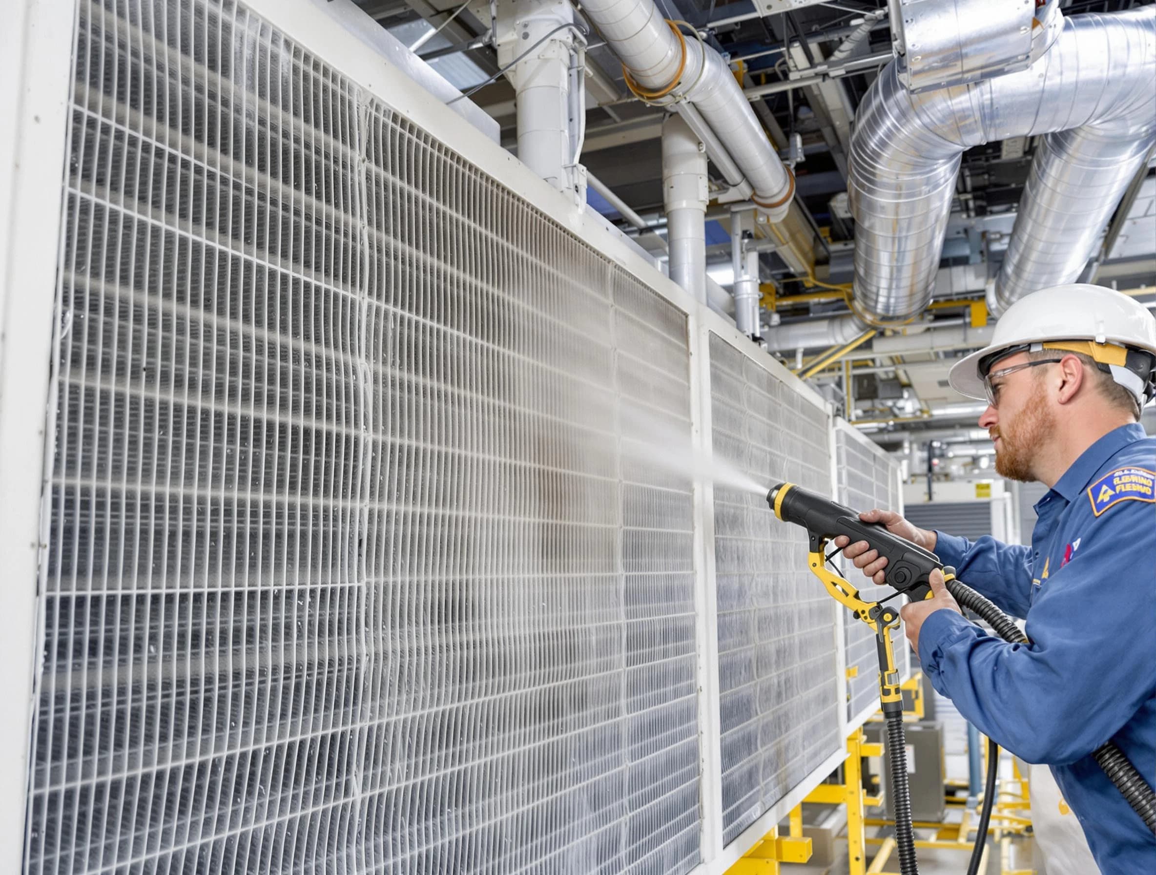 Professional commercial coil cleaning by Roy Air Duct Cleaning in Roy