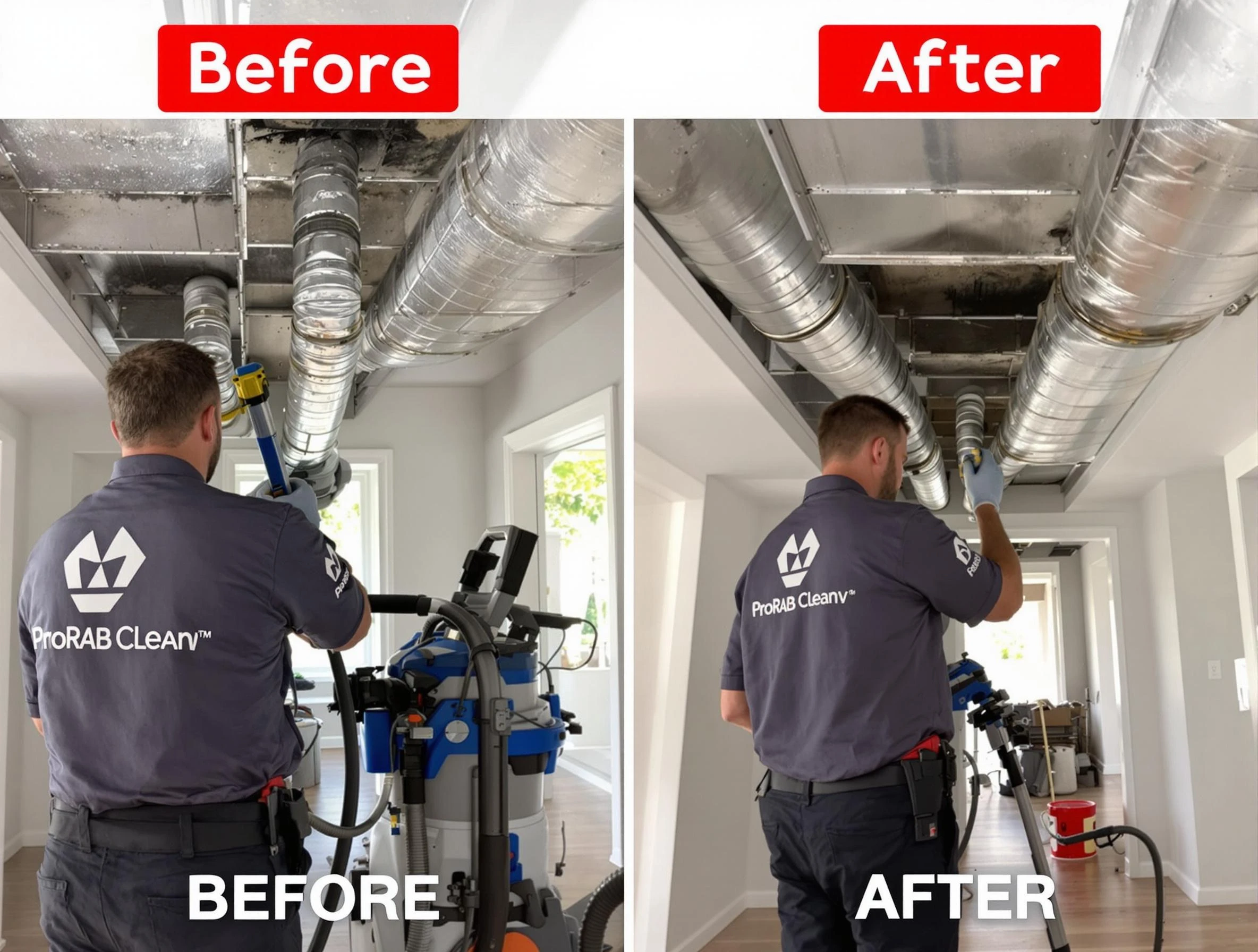 Roy Air Duct Cleaning expert performing thorough residential duct cleaning in a Roy home